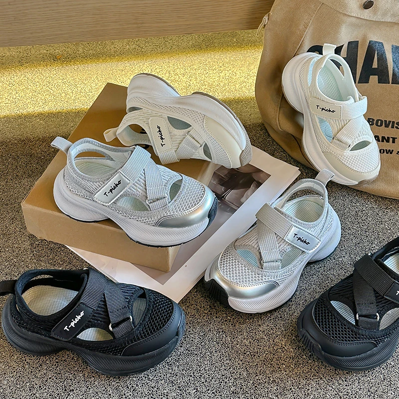 儿童运动凉鞋2025夏季新款单网镂空透气男童鞋韩版女童防滑沙滩鞋