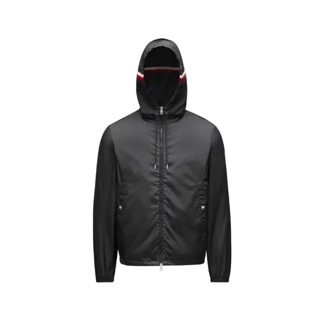 未使用 MONCLER 春夏 MJ 帽领彩条男士商务夹克风衣外套1A00090
