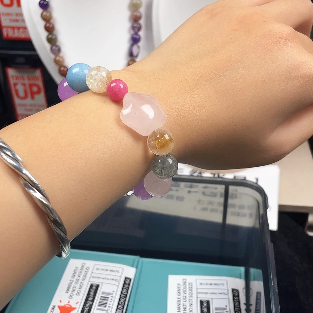 烟晶手链银S925镶嵌