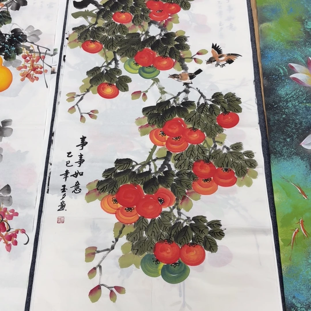 国画140×70手绘画画画