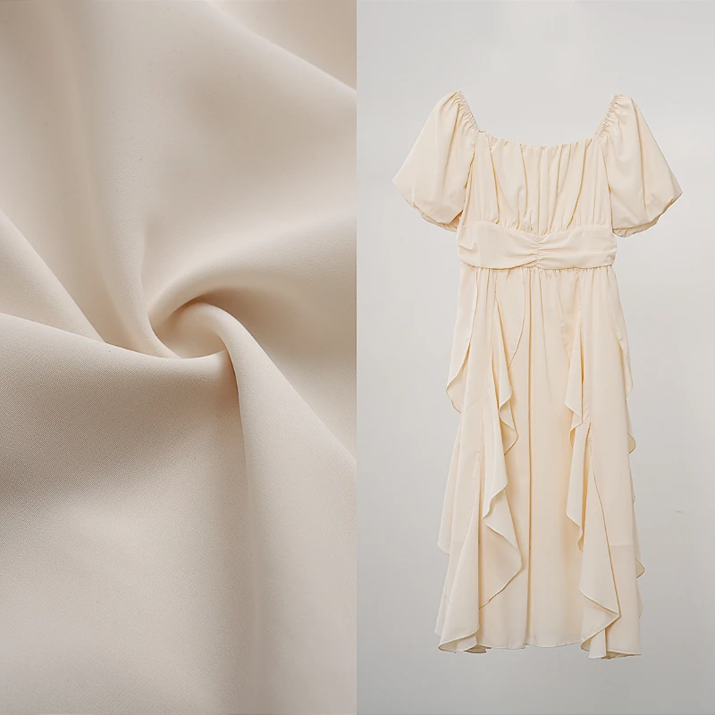 2025新款杏色连衣裙仙气飘飘美丽