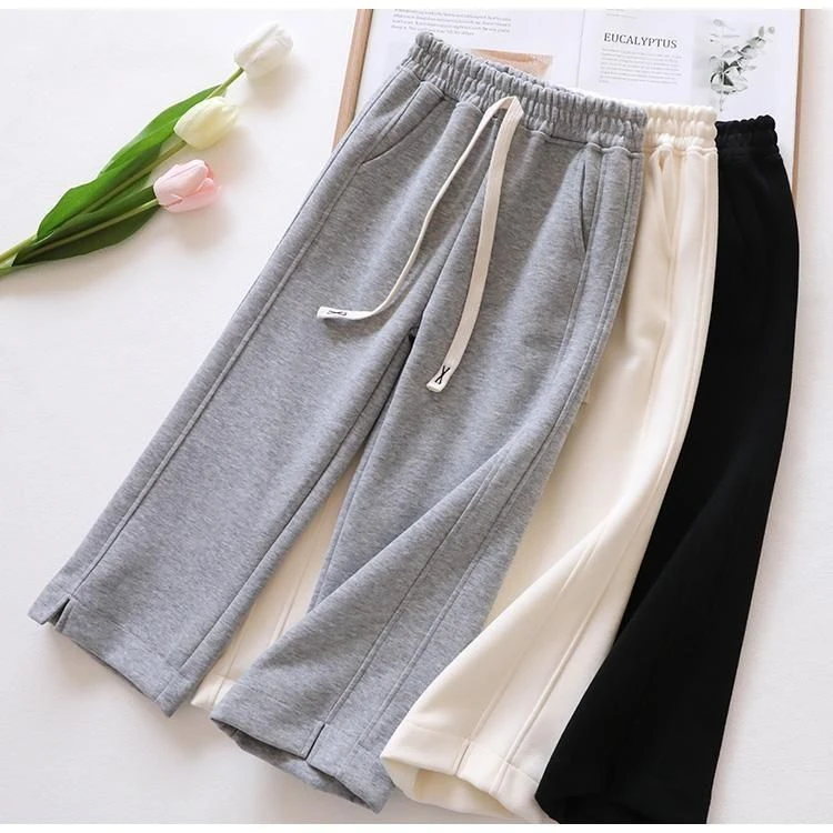 女童窄版直筒裤2025新款春秋洋气中大童阔腿裤休闲裤儿童运动裤