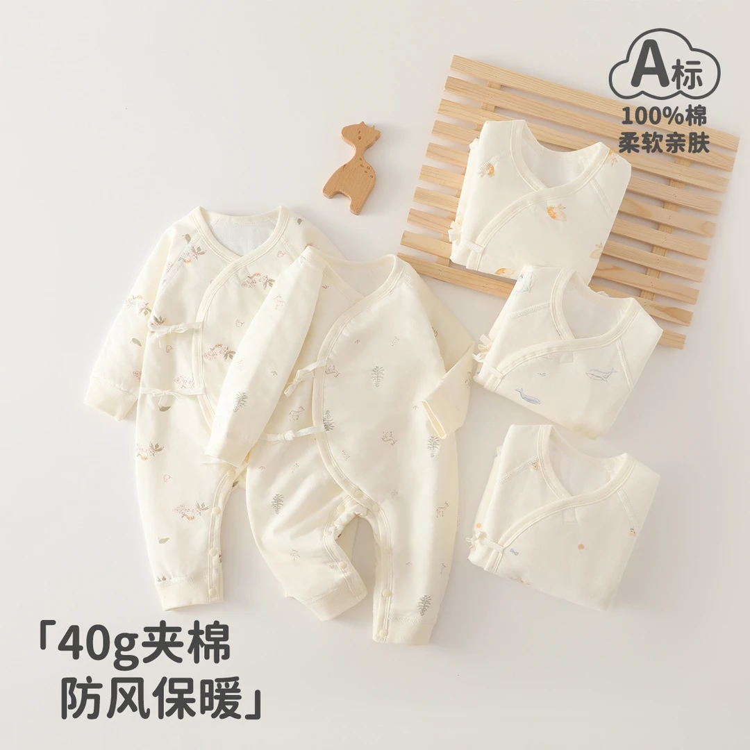 A婴儿衣服a类夹棉40g棉服秋冬宝宝衣服保暖新生儿连衣安阳婴童装
