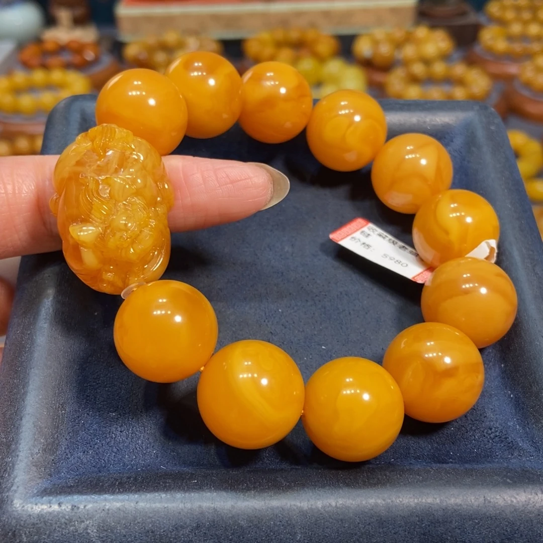 琥珀未镶嵌手链蜜蜡