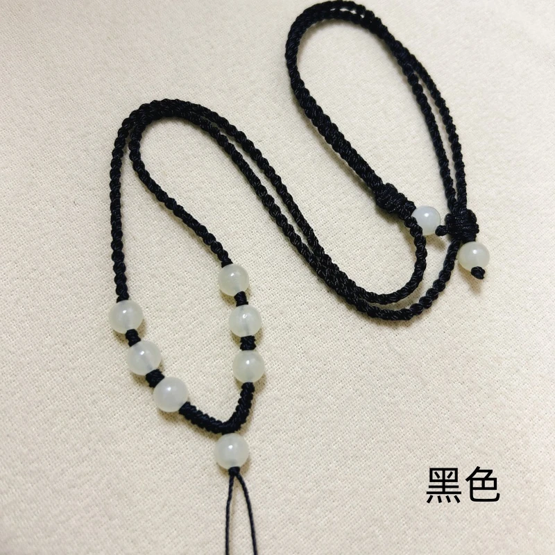 非金属布艺项链 纯手工编织阿富汗搭配无事牌观音吊坠项链可调节