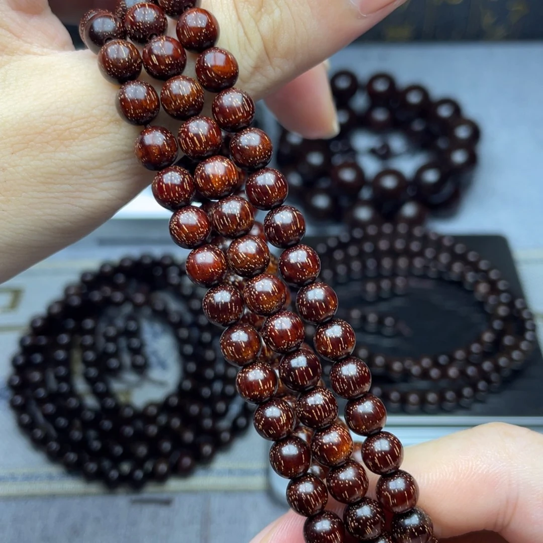 檀香紫檀（小叶紫檀）0.6 108颗 高油密满金星