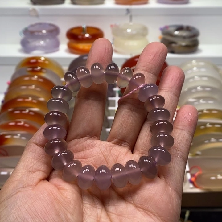 玛瑙/玉髓未镶嵌手链渐变俏色纹雾