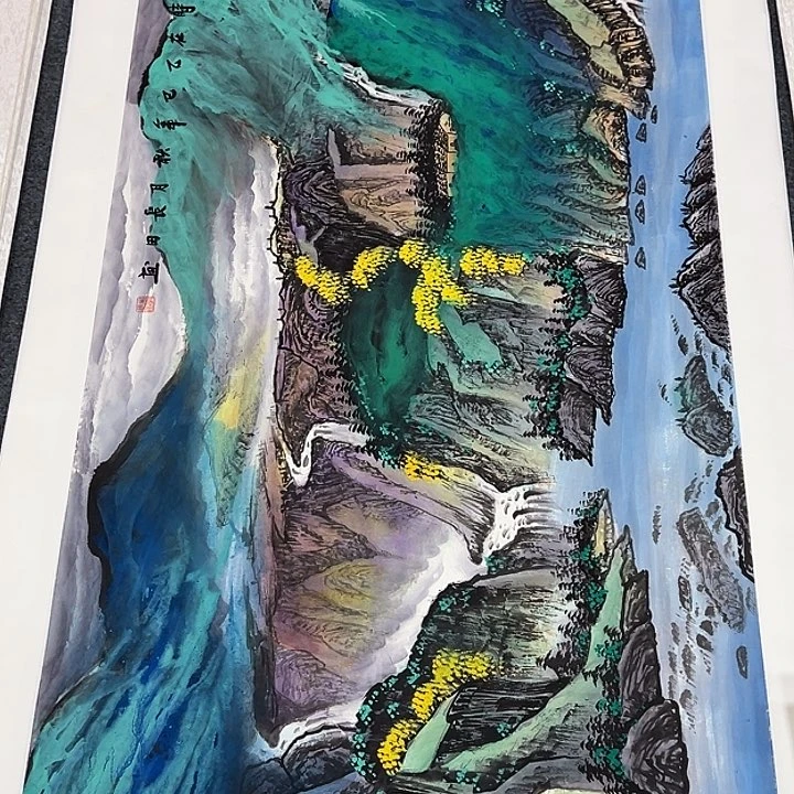 竖款山水作品，喜欢看看吧……