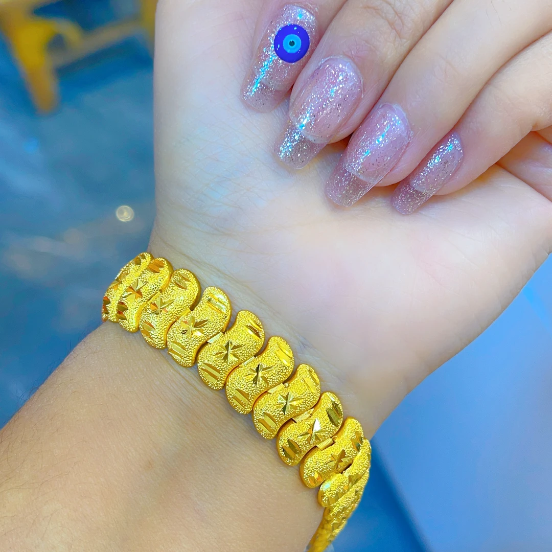 铜合金手镯 1884新款手镯爆款白搭时尚金色铜合金白搭时尚金色