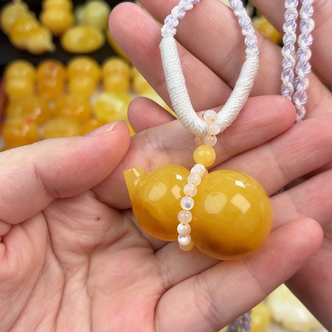 蜜蜡未镶嵌毛衣链蜜蜡