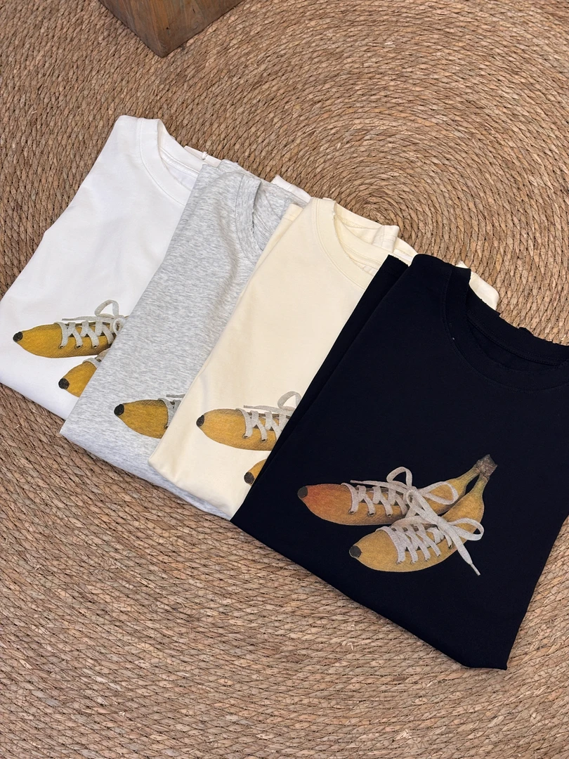 【鞋带香蕉T】chalan  新款纯棉大版短袖H25X0225