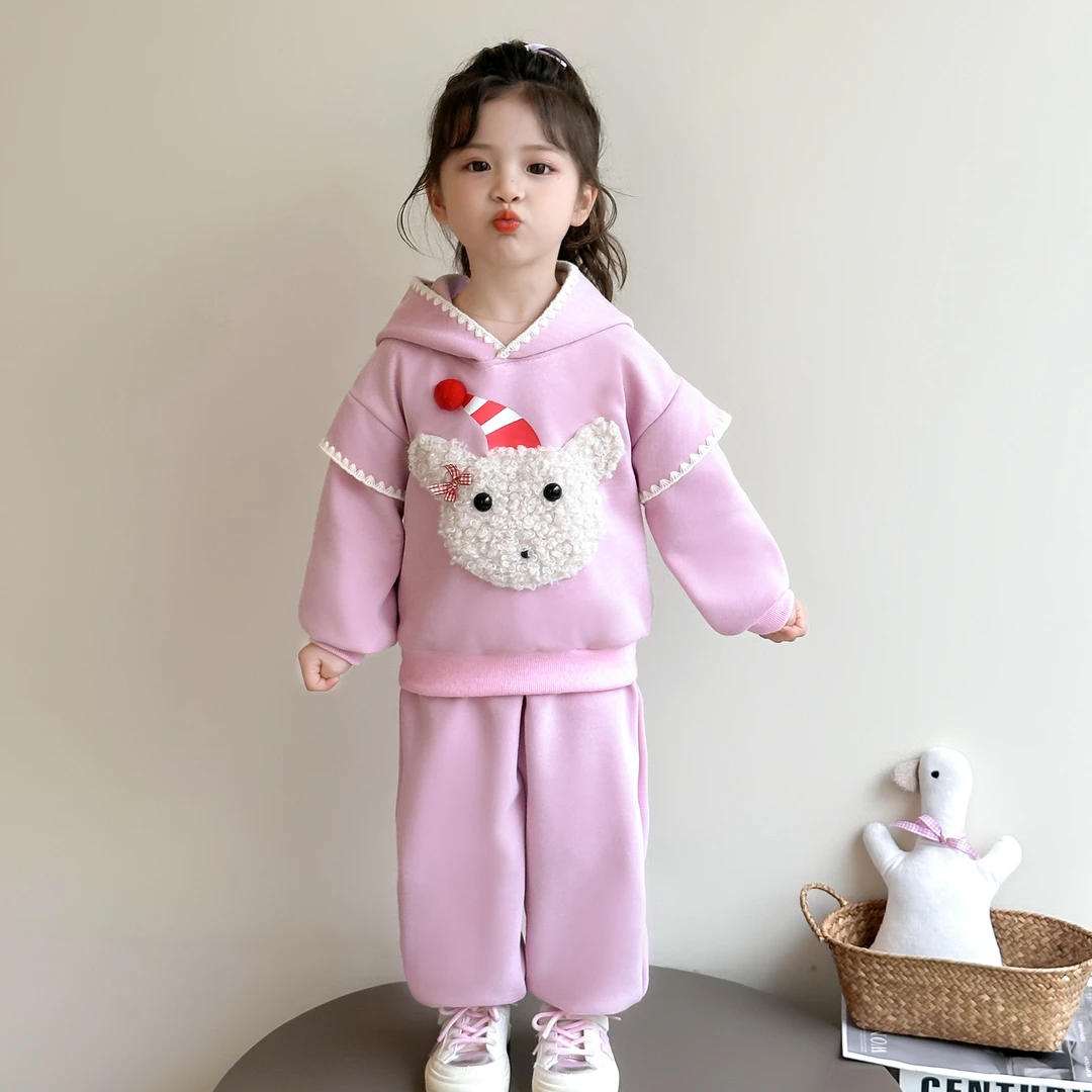 女童套装2025秋季新款儿童卡通卫衣卫裤洋气女宝秋装休闲两件套潮