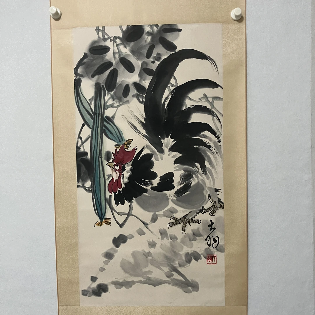 4708 大吉图 纸本设色88×46cm