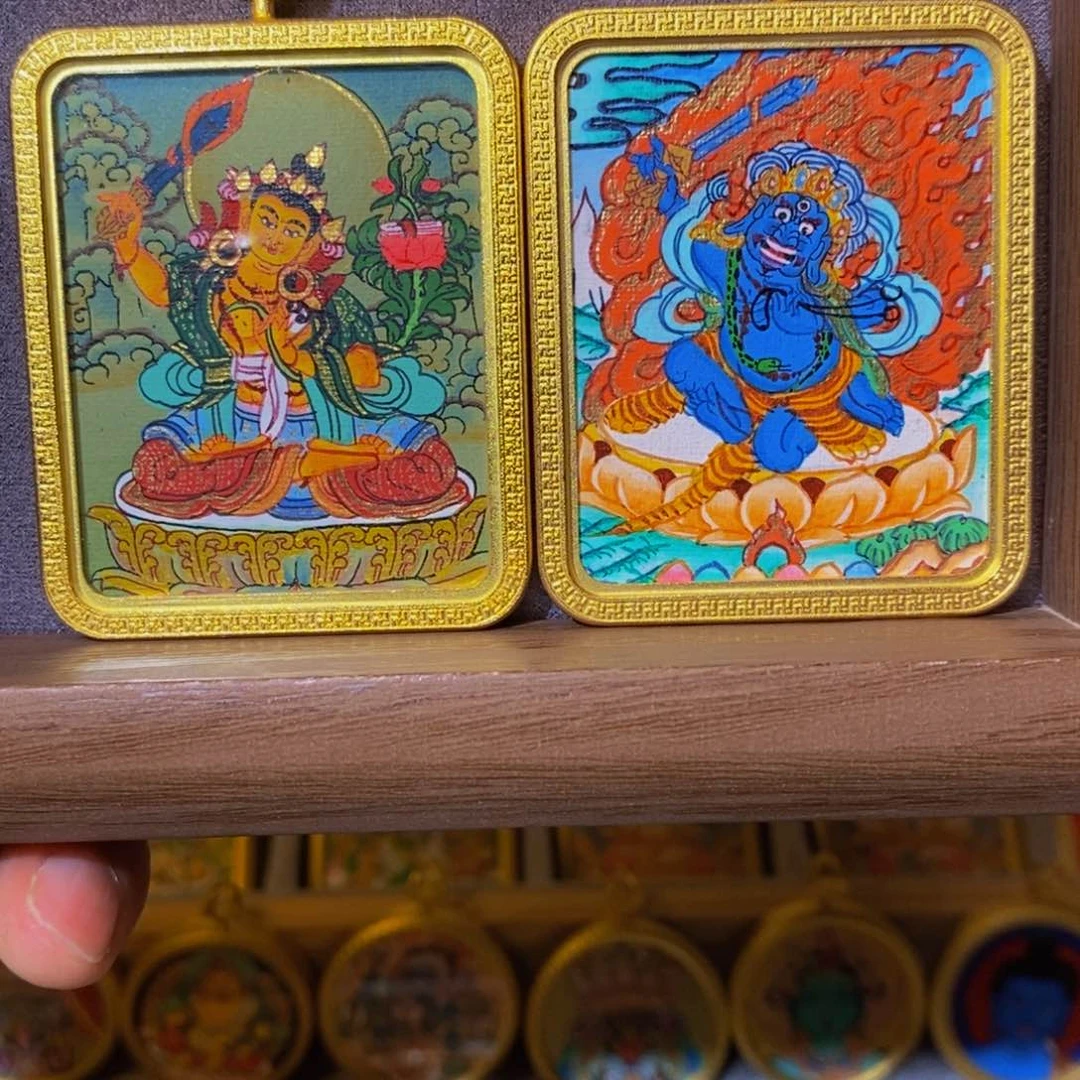 吊坠?*文殊菩萨➕不动明王纯手绘唐卡