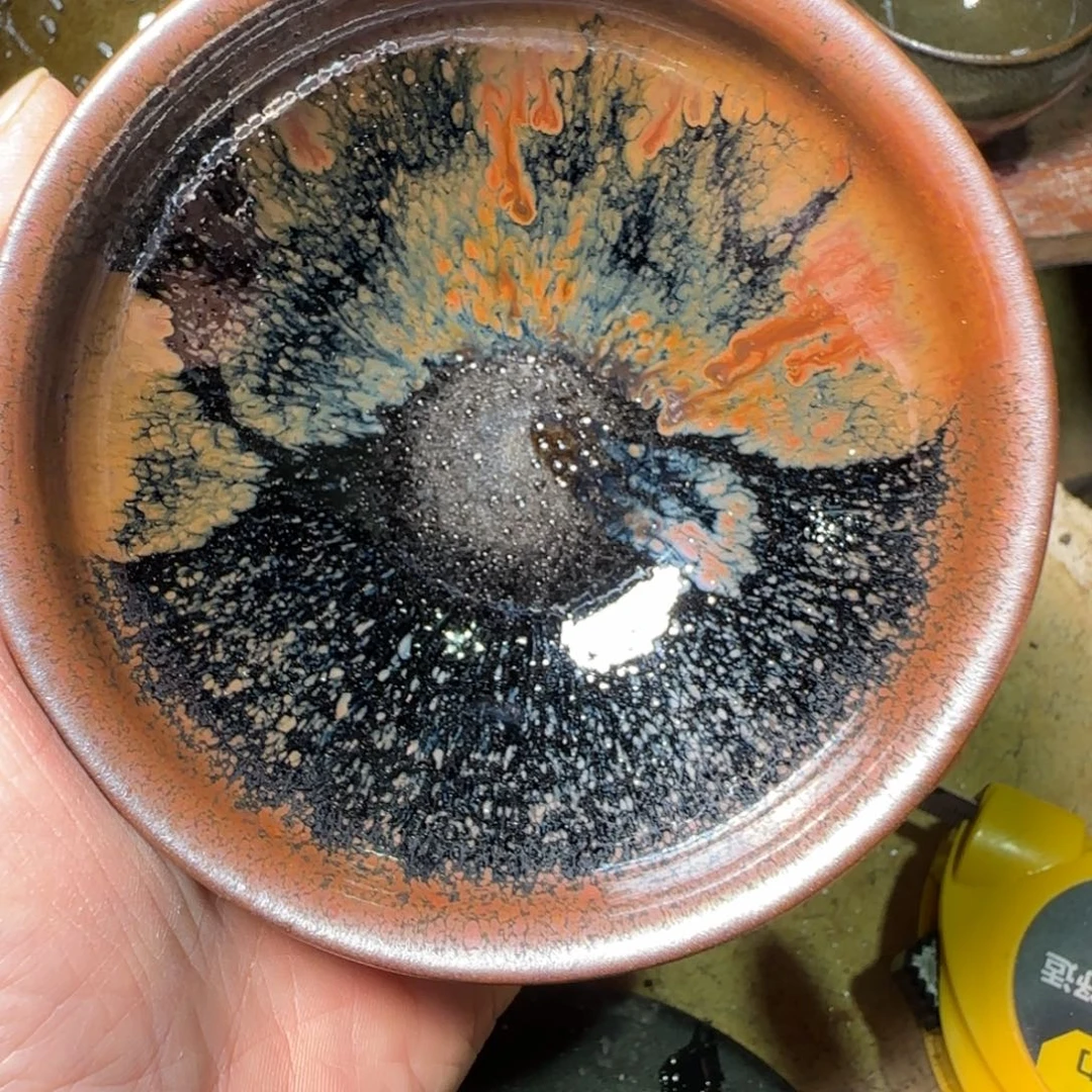 柴烧建盏茶盏茶杯534