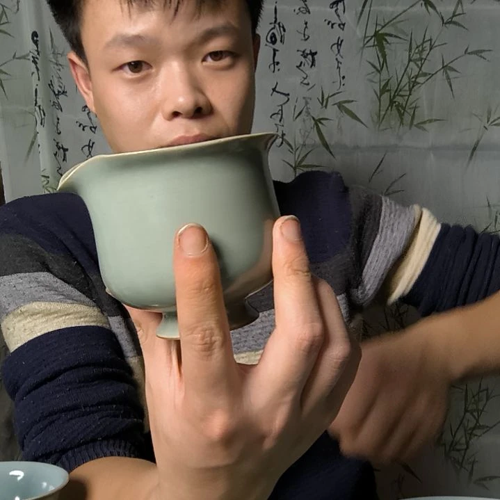 晓***行摆件柴烧汝瓷公道杯