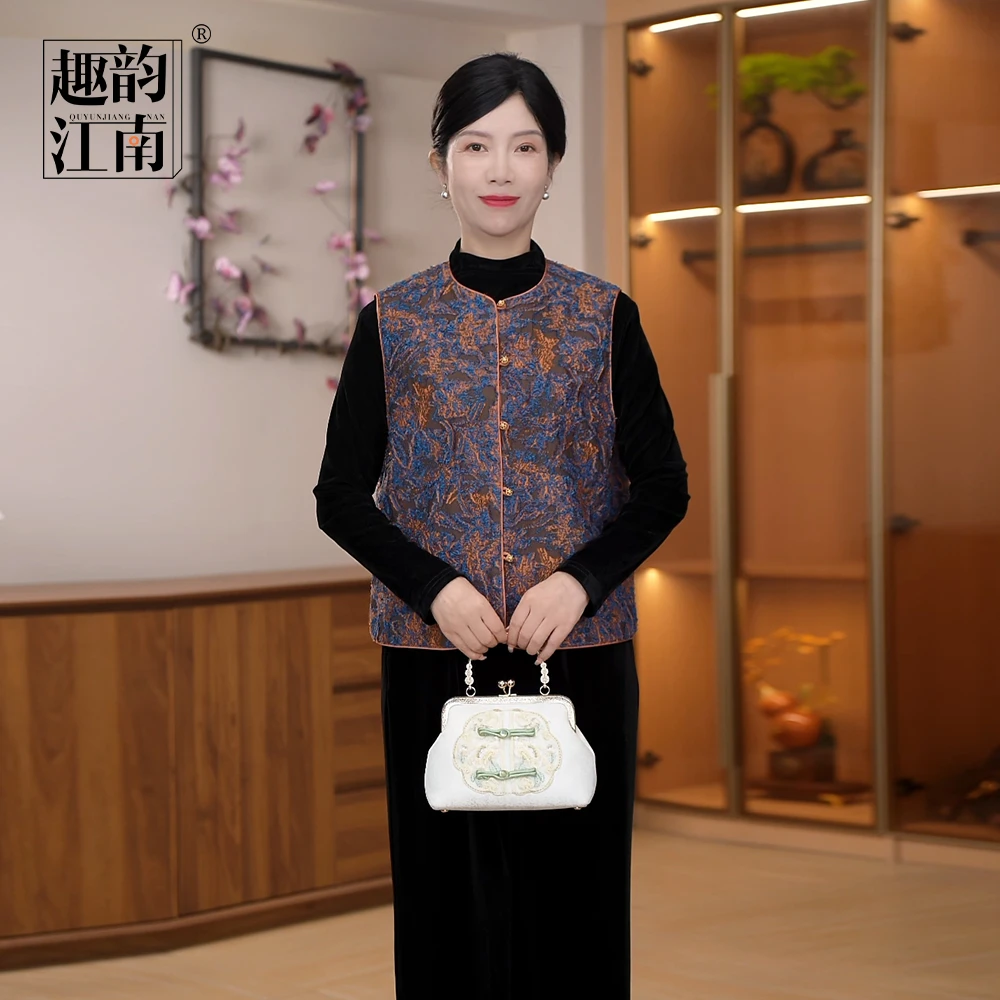 趣韵江南中老年女装秋季裙时尚套装中国风休闲风