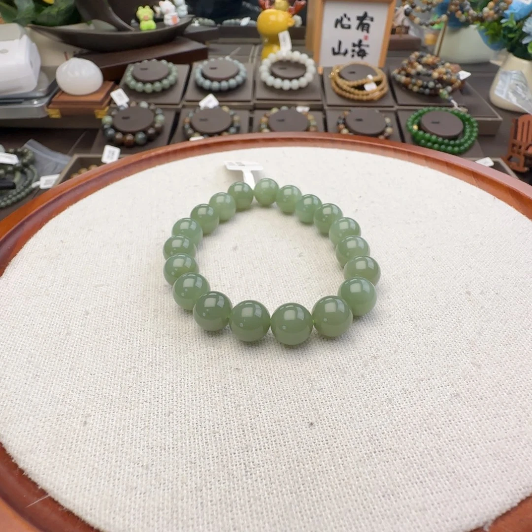 和田玉未镶嵌手链卡10粉青，6