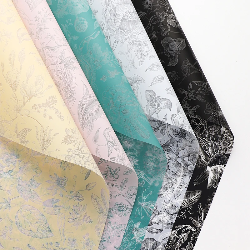 网红2.14情人节花丛间防水包花纸晨雾包花纸隐美鲜花包装材料