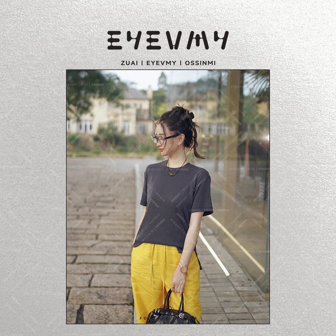 【雾感T】兰精莫代尔砂洗工艺垂感超宽松短袖T恤上衣WT52AWK004