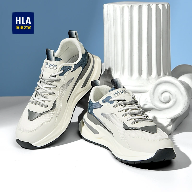 HLA/海澜之家男鞋新款冬季潮流透气增高舒适运动鞋户外休闲跑步鞋