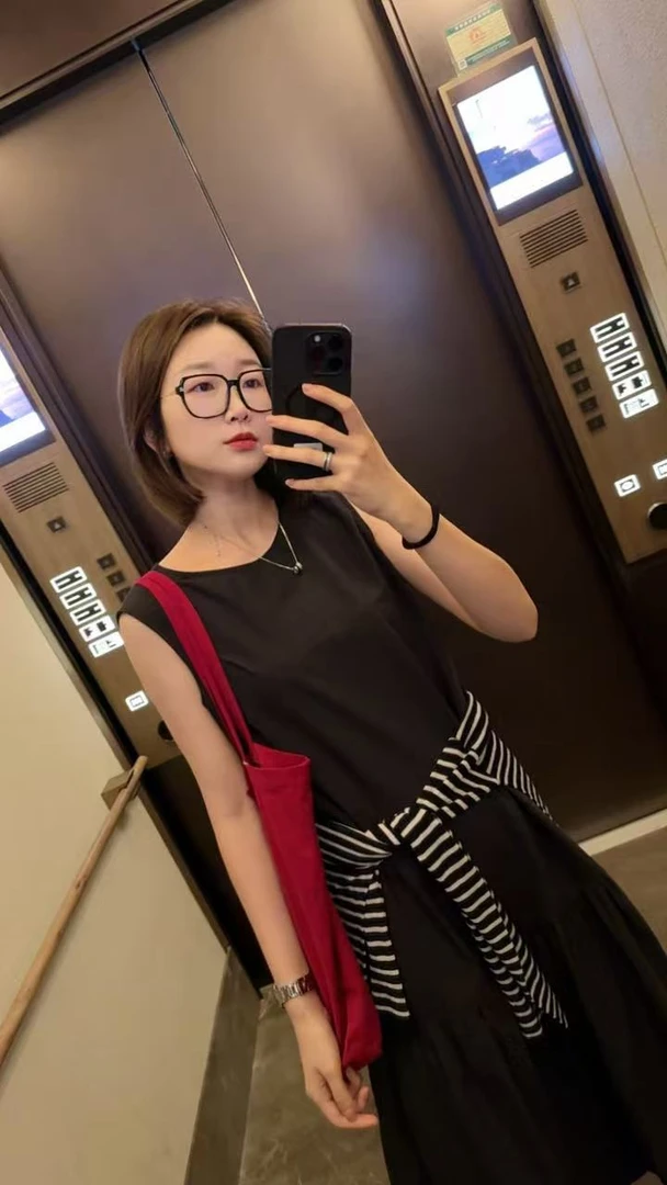 072 & RICE【墨宝裙】夏季休闲圆领无袖连衣裙 32S083Z*