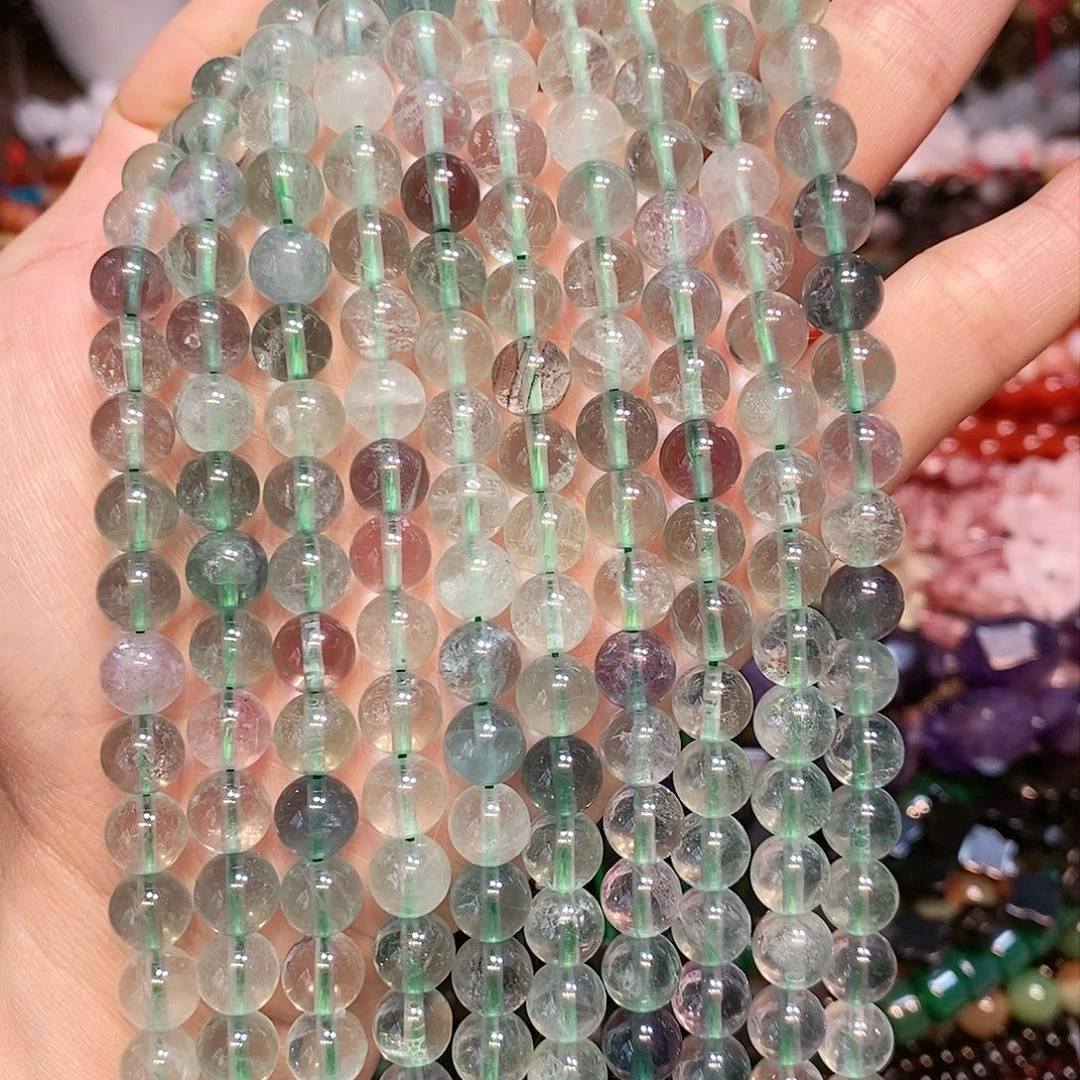 玛瑙/玉髓散珠天然莹石水晶一条8mm