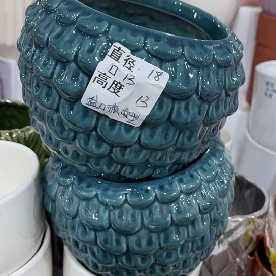 多肉绿植陶瓷花盆9.9包邮，有孔