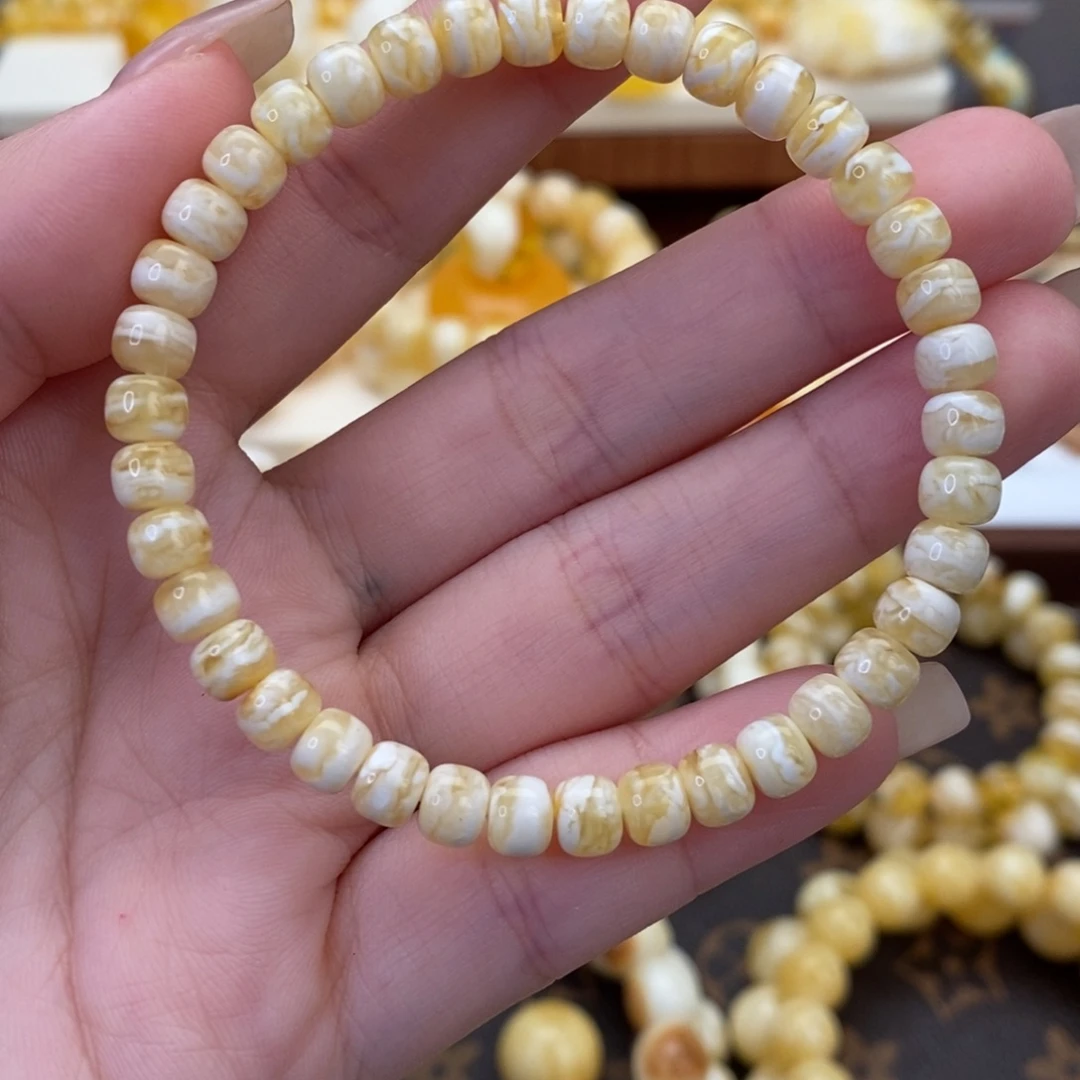 蜜蜡未镶嵌裸石手链