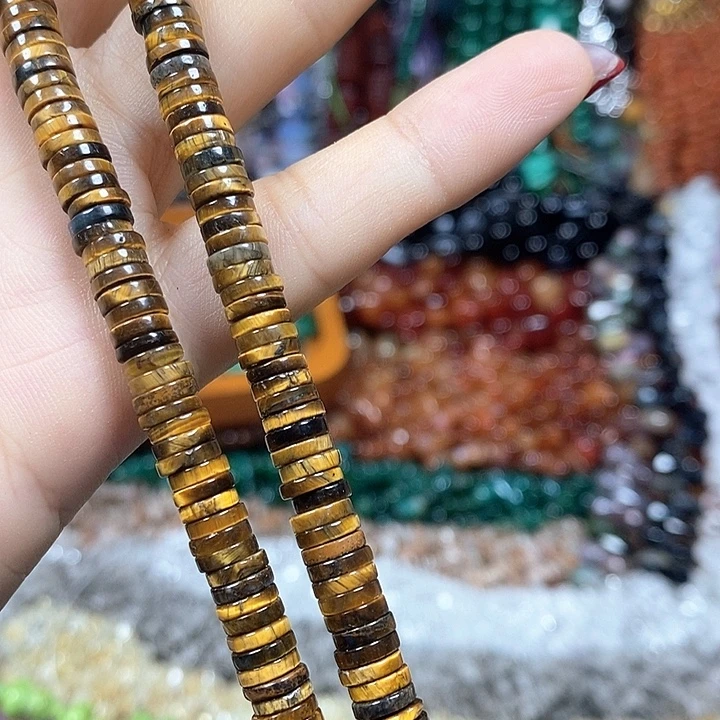 玛瑙/玉髓未镶嵌珠宝半成品虎眼隔片卡6*1mm