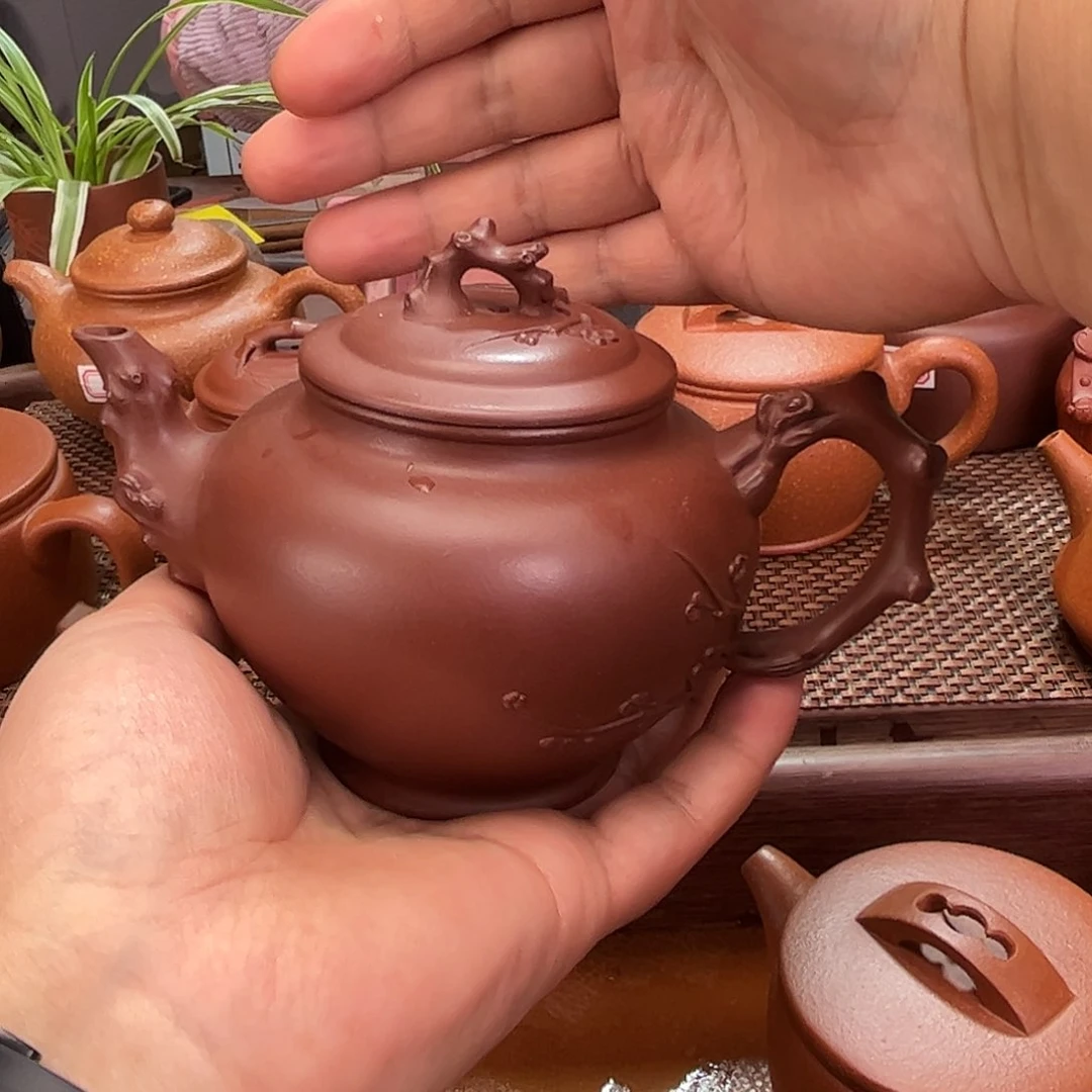 紫砂茶壶280毫升紫泥报春孤品