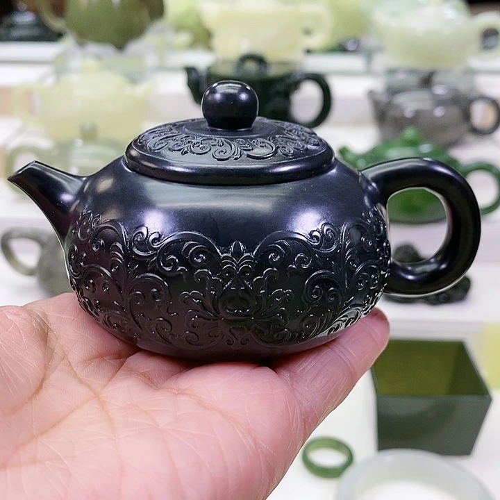 未镶嵌和田玉挂件茶壶120m l
