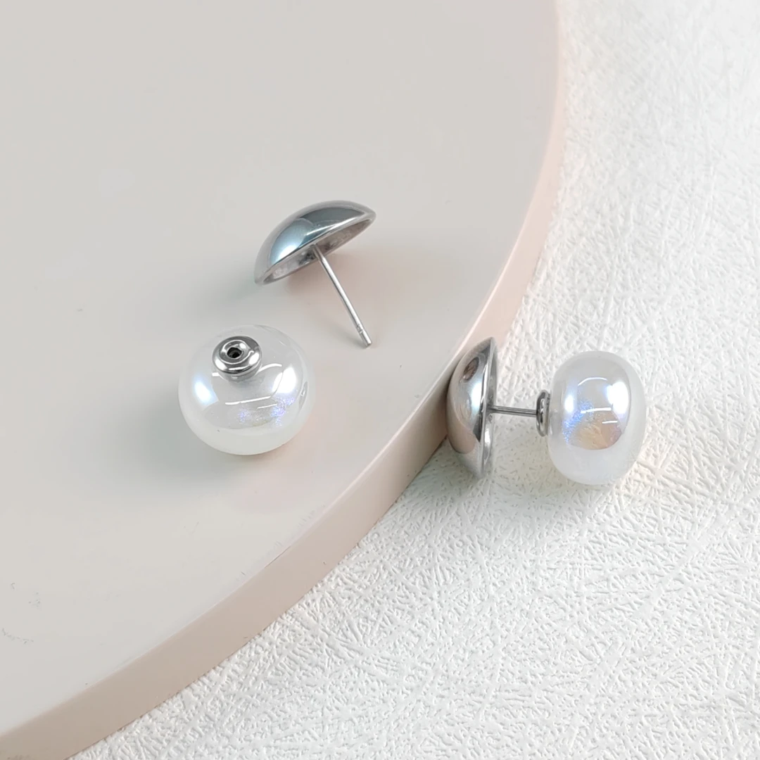 XUPING/旭平首饰 不锈钢仿珍珠耳饰 夏上新人鱼 GDQ T001061801