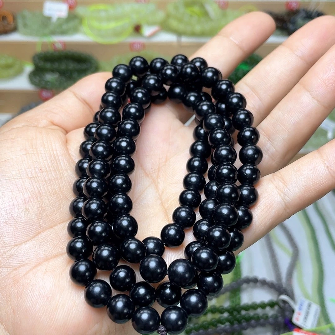 宜***海和田玉未镶嵌颈饰8mm
