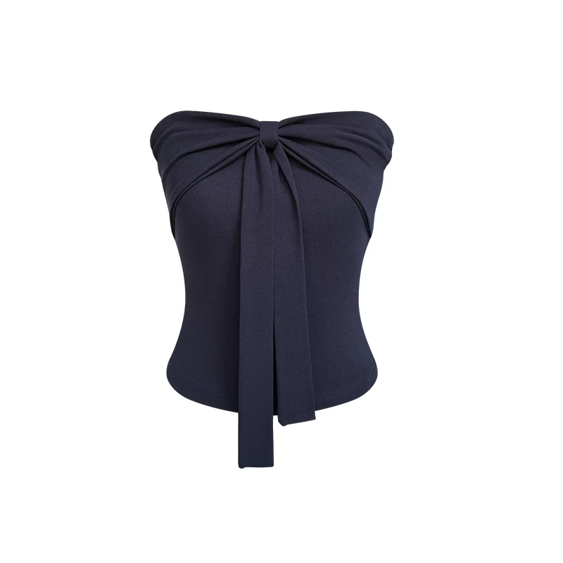 纯欲风蝴蝶结系带抹胸背心2025夏季新款修身显瘦性感甜辣妹女上衣