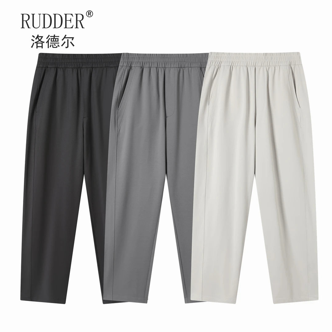 Rudder/洛德尔230g纯色薄款防晒凉感休闲裤微锥直筒裤显瘦百搭夏