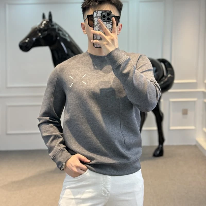 古帝特尼秋季新款男士潮流欧货时尚嵌线圆领舒适莫代尔长袖Z-2571