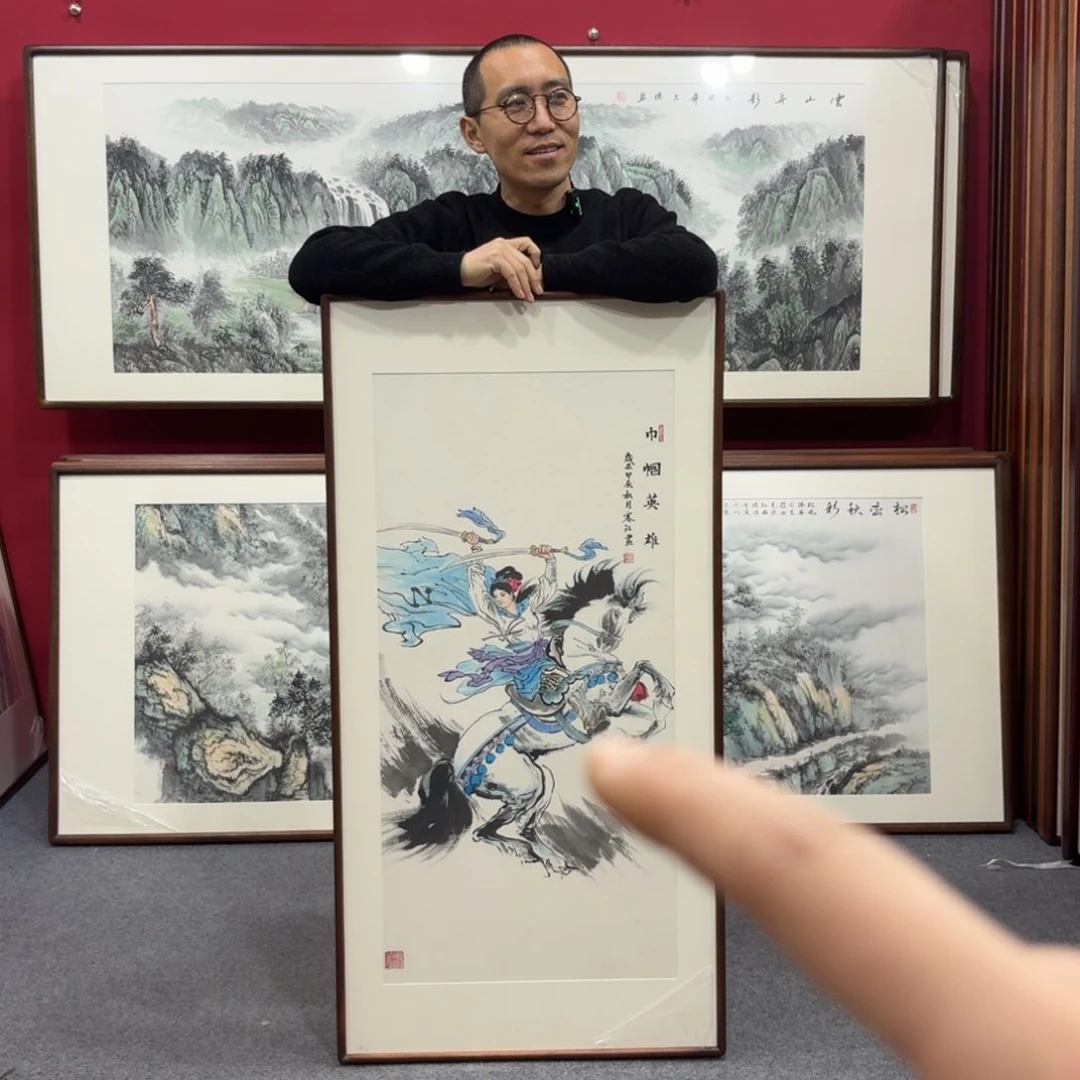 国画带框绘画120/60尺寸