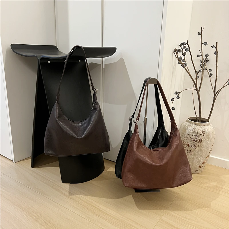 高级感手提包植鞣软皮hobo腋下包简约百搭通勤单肩斜挎包