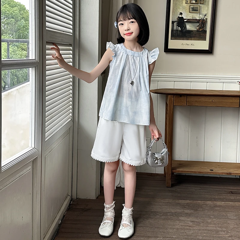 简约潮牌店铺儿童服装2025年款衣服女童装夏装套装6-12岁高级感15