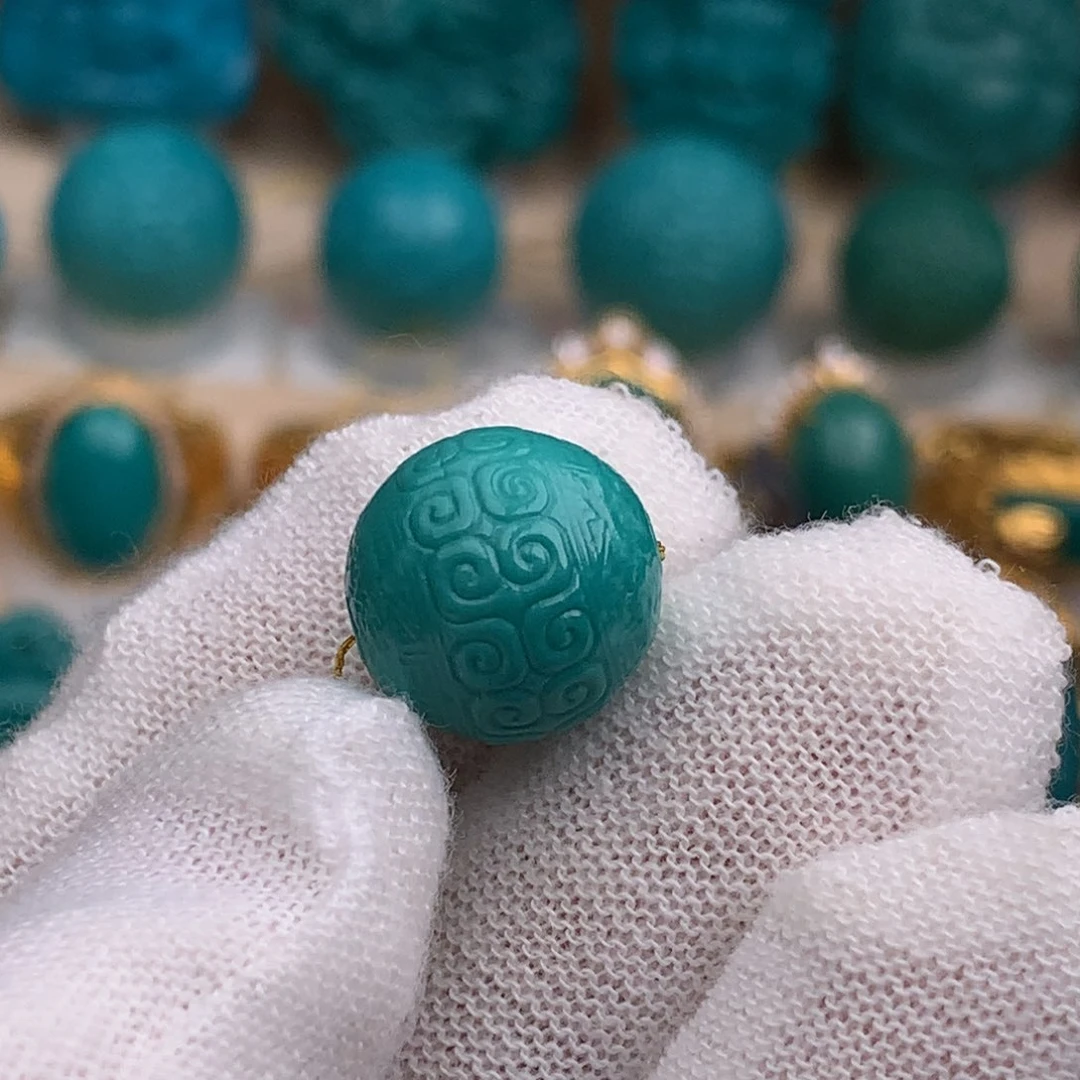未镶嵌绿松石珠宝奇石13mm