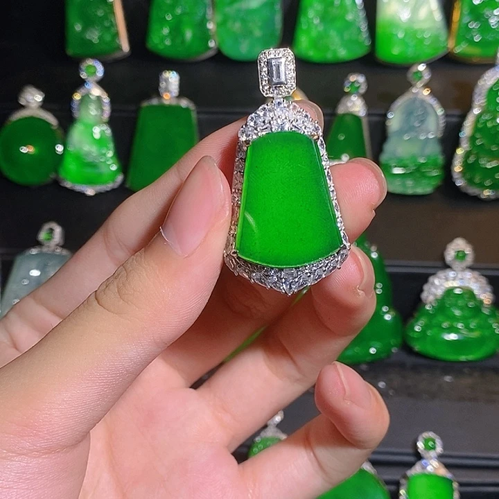 翡翠银S925镶嵌颈饰我