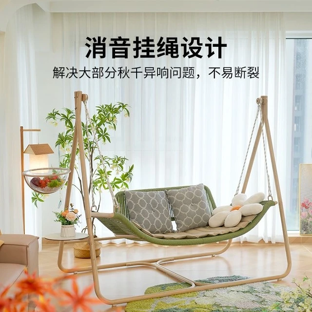 户外秋千庭院双人荡秋千小院阳台家用院子花园吊椅室外露台秋千椅