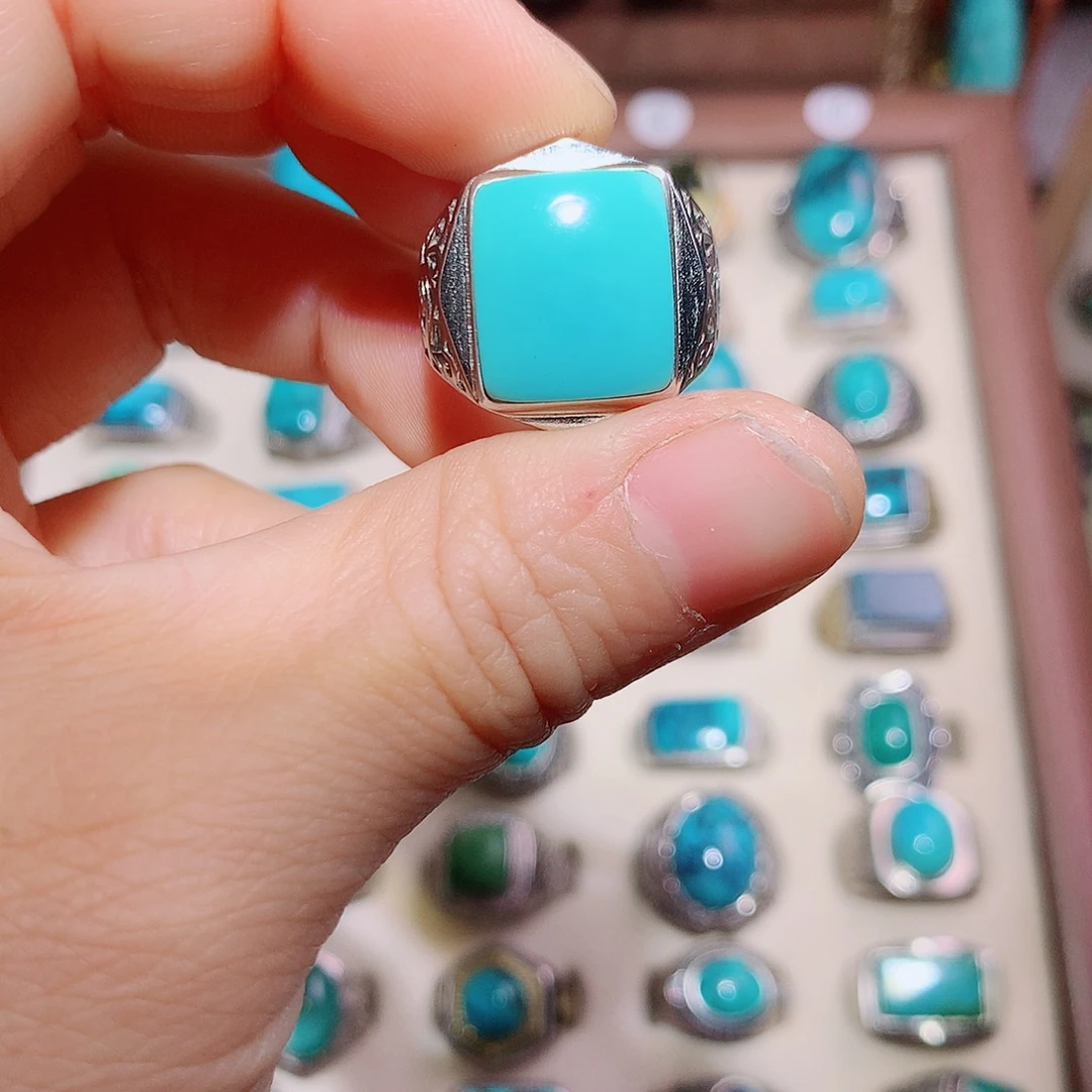 绿松石银S925镶嵌颈饰