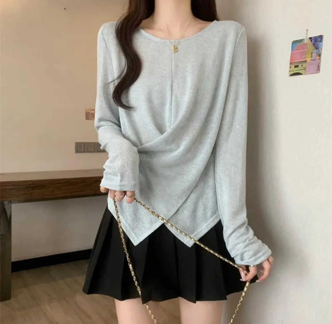 长袖通勤速干韩系长袖温柔风雪花棉百搭T恤打底衫时尚内搭打底衫