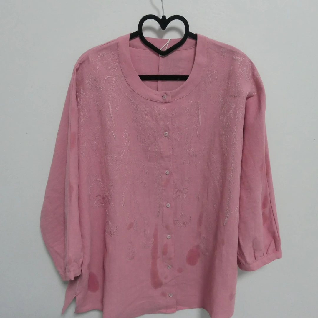 XXF-312亚麻重工刺绣九分袖落肩款长款休闲长袖百搭开衫上衣宽松