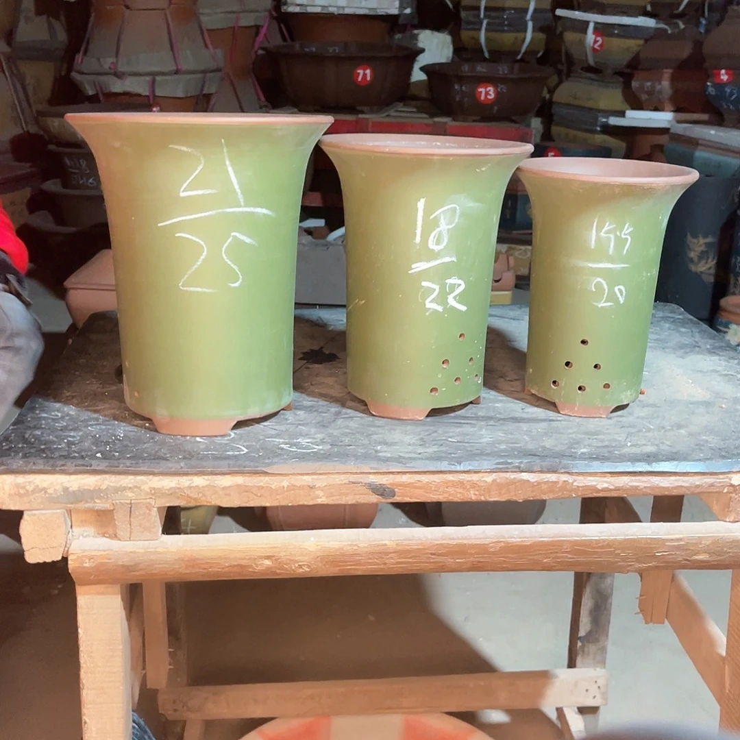 紫砂花盆高兰花盆三个