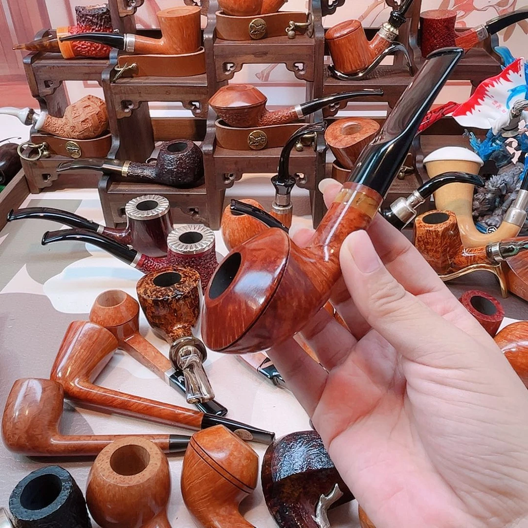 纵***海拉斐尔飞碟牛头石楠木烟斗