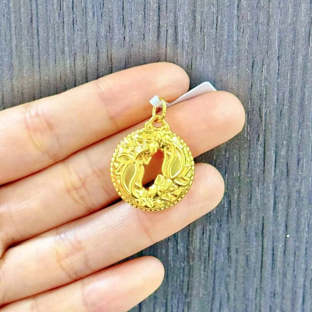 【小鹏黄金】足金999锦鲤平安扣吊坠1.48 1.53