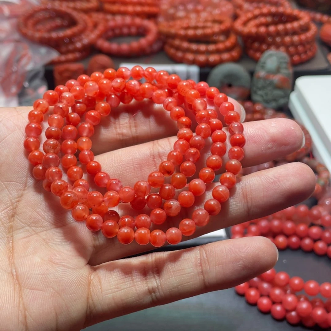 南红玛瑙手链未镶嵌